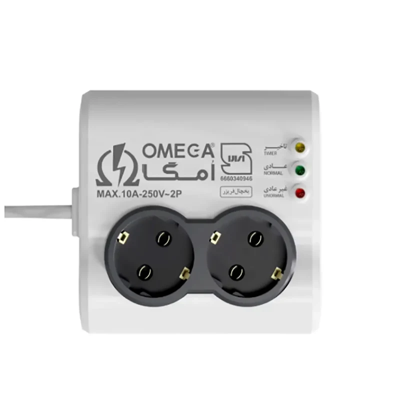 محافظ برق امگا OMEGA دوخانه مدل P4000 متراژ 2 متر